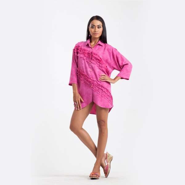 Hawaiian batik blouse in pink