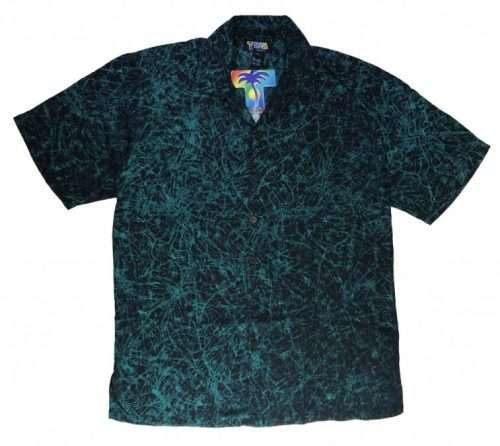 Men's Hawaiian aloha shirt with turtle batik embroidery front view