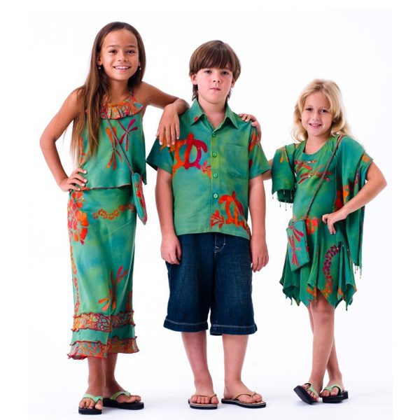 Hawaiian batik kids clothing set
