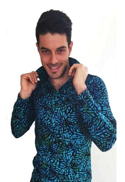 Men's Slim Fit Long Sleeve Aloha Shirt
